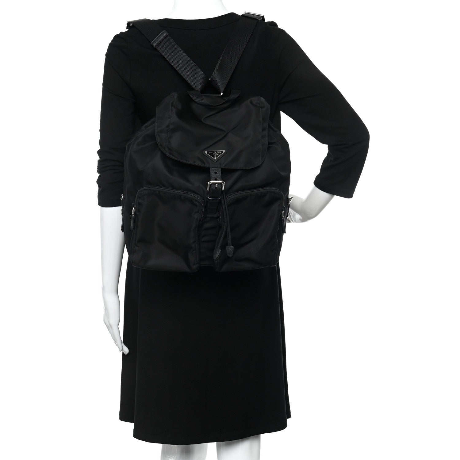 Prada Nylon Vela Large Backpack Black 2 of 10