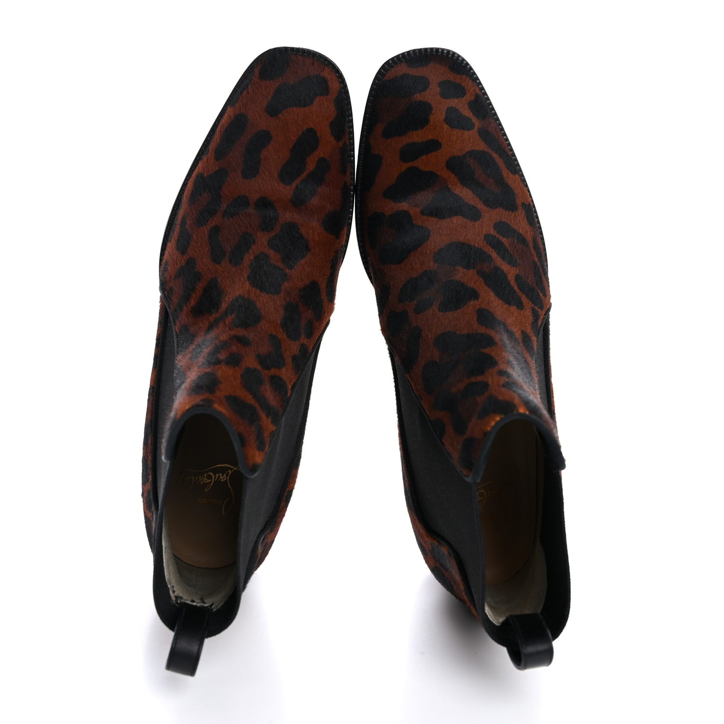 Calf Hair Leopard Print Marmada Flat Chelsea Boot 37.5 Brown