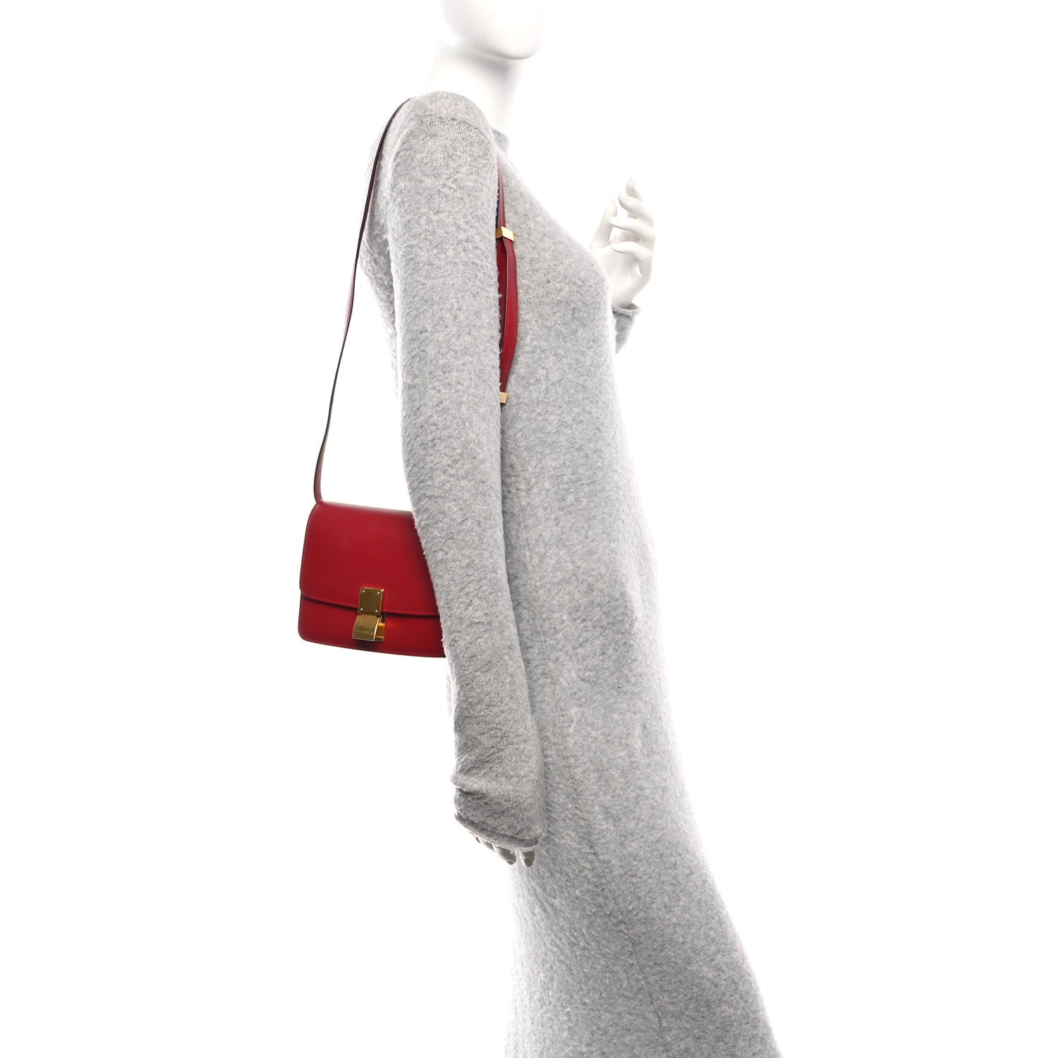 Celine Smooth Calfskin Small Classic Box Flap Bag Red 2 of 9