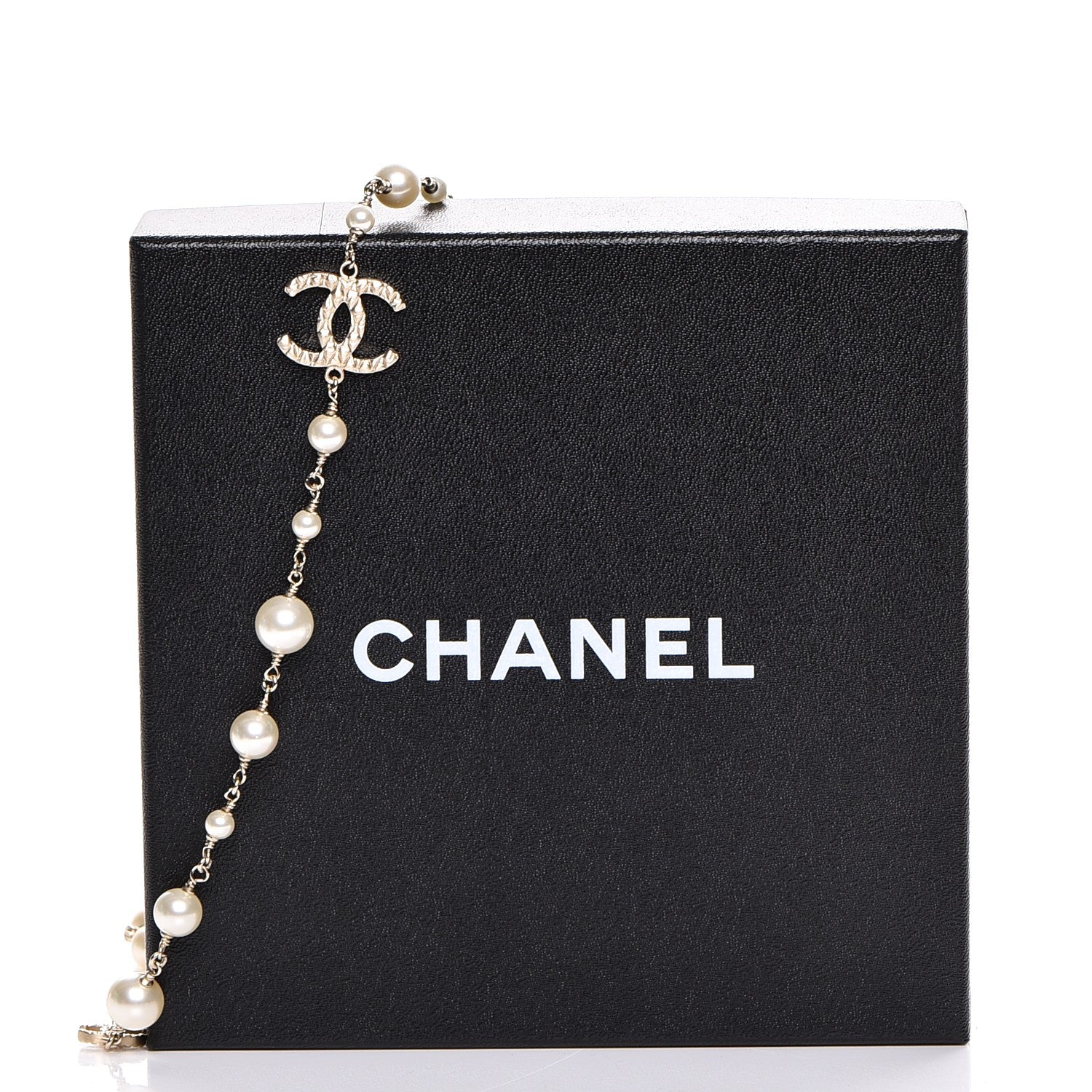 Chanel Pearl CC Long Necklace Light Gold 6 of 6