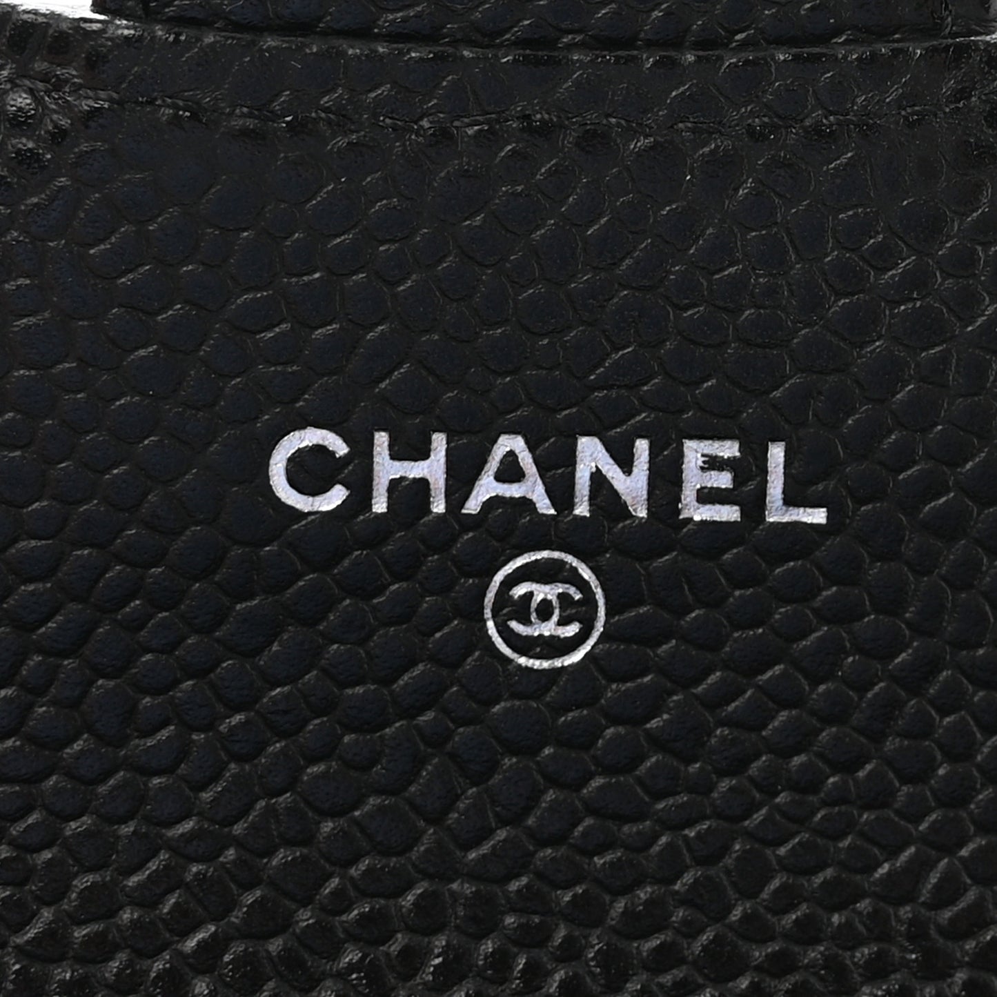 Caviar Quilted Flap Card Holder Black