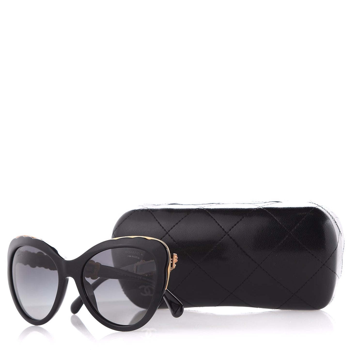 Polarized Bijou Cat Eye Sunglasses 5354 Black