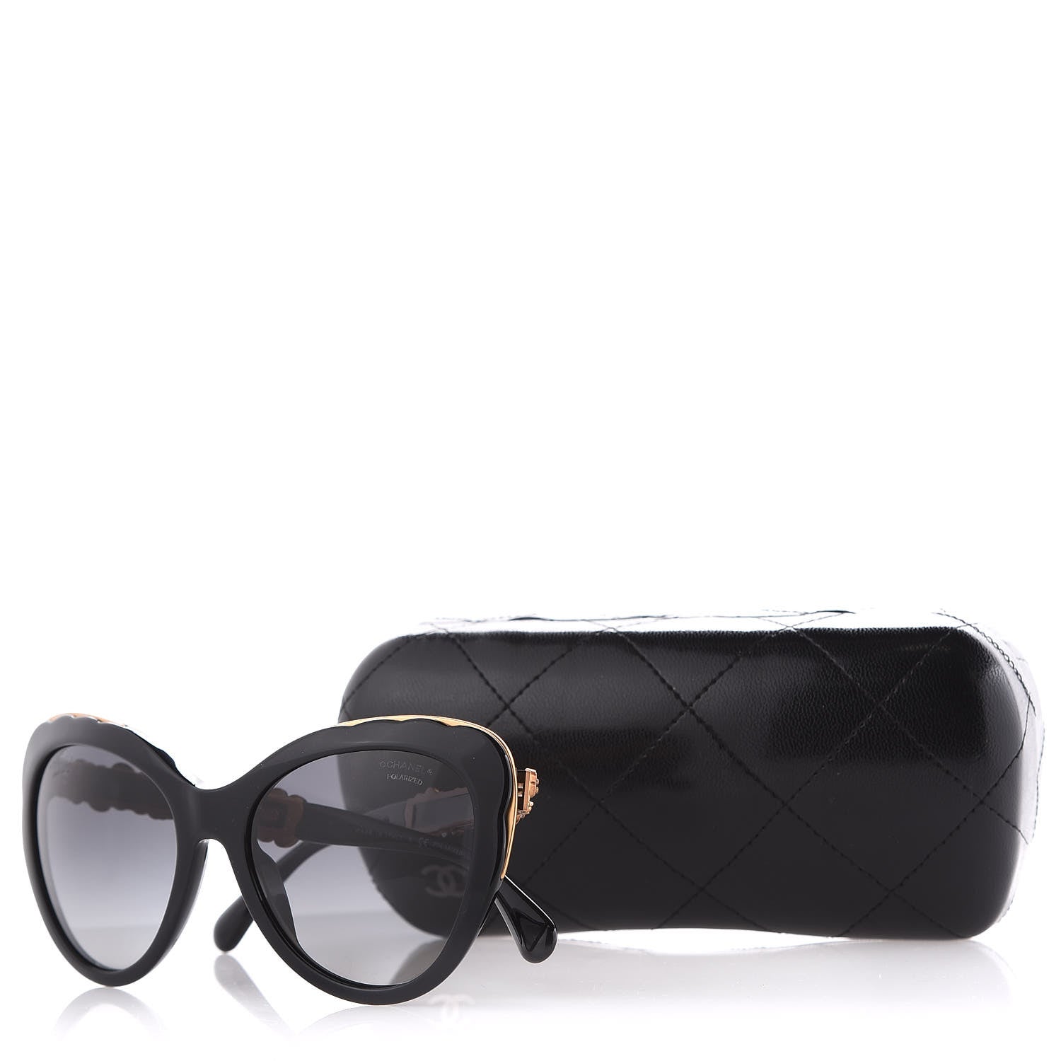 Chanel Polarized Bijou Cat Eye Sunglasses 5354 Black 9 of 9