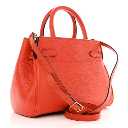 Mulberry Classic Grain Calfskin Belted Bayswater Tote Coral Orange 3 of 11