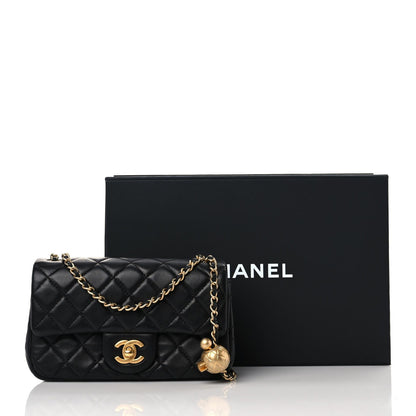 Chanel Lambskin Quilted Mini Rectangular Pearl Crush Flap Black 6 of 10