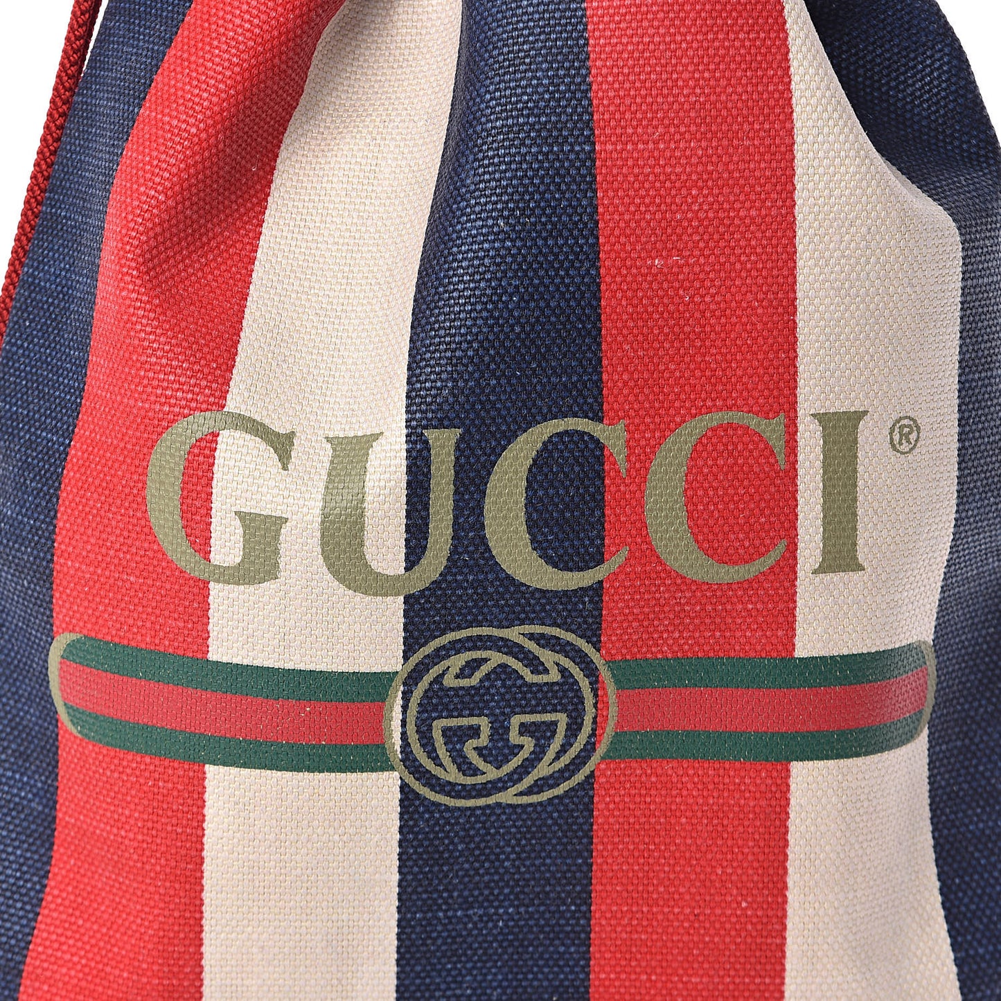 Canvas Logo Sylvie Stripe Drawstring Backpack Red