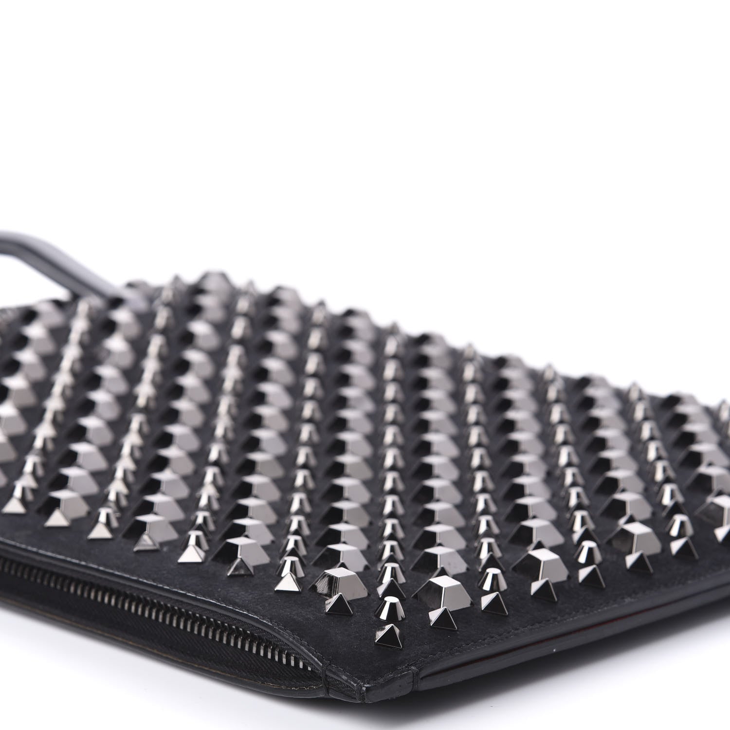 Christian Louboutin Calfskin Spiked Studded Large Trictrac Portfolio Bag Black 5 of 9