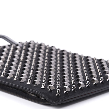 Christian Louboutin Calfskin Spiked Studded Large Trictrac Portfolio Bag Black 5 of 9