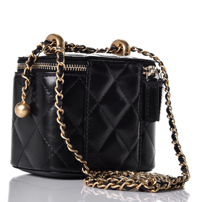 Chanel Calfskin Quilted Mini Perfect Fit Vanity Case With Chain Black 3 of 10