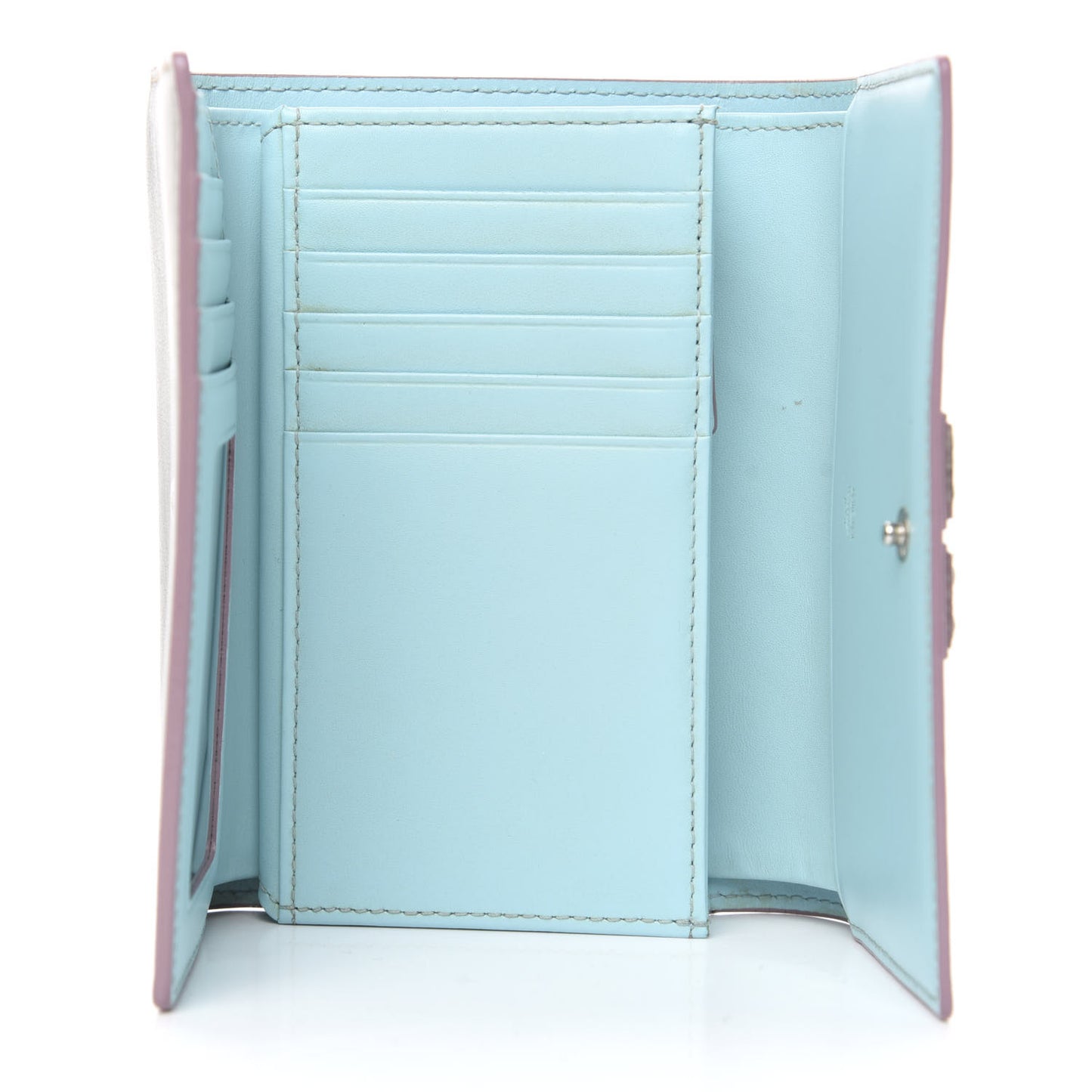 Calfskin Roboter Tri-Fold Wallet White