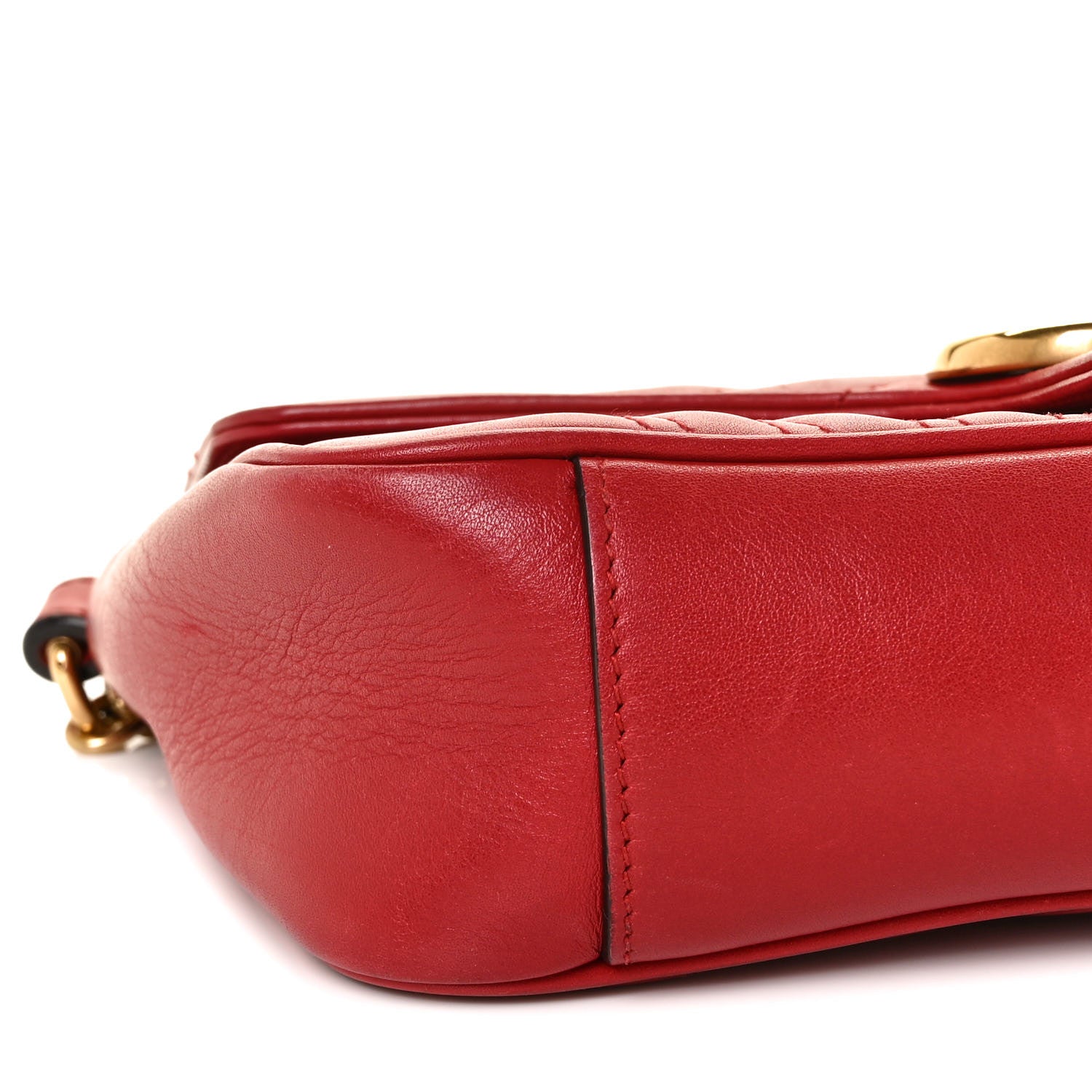 Gucci Calfskin Matelasse Small GG Marmont Shoulder Bag Hibiscus Red 5 of 13