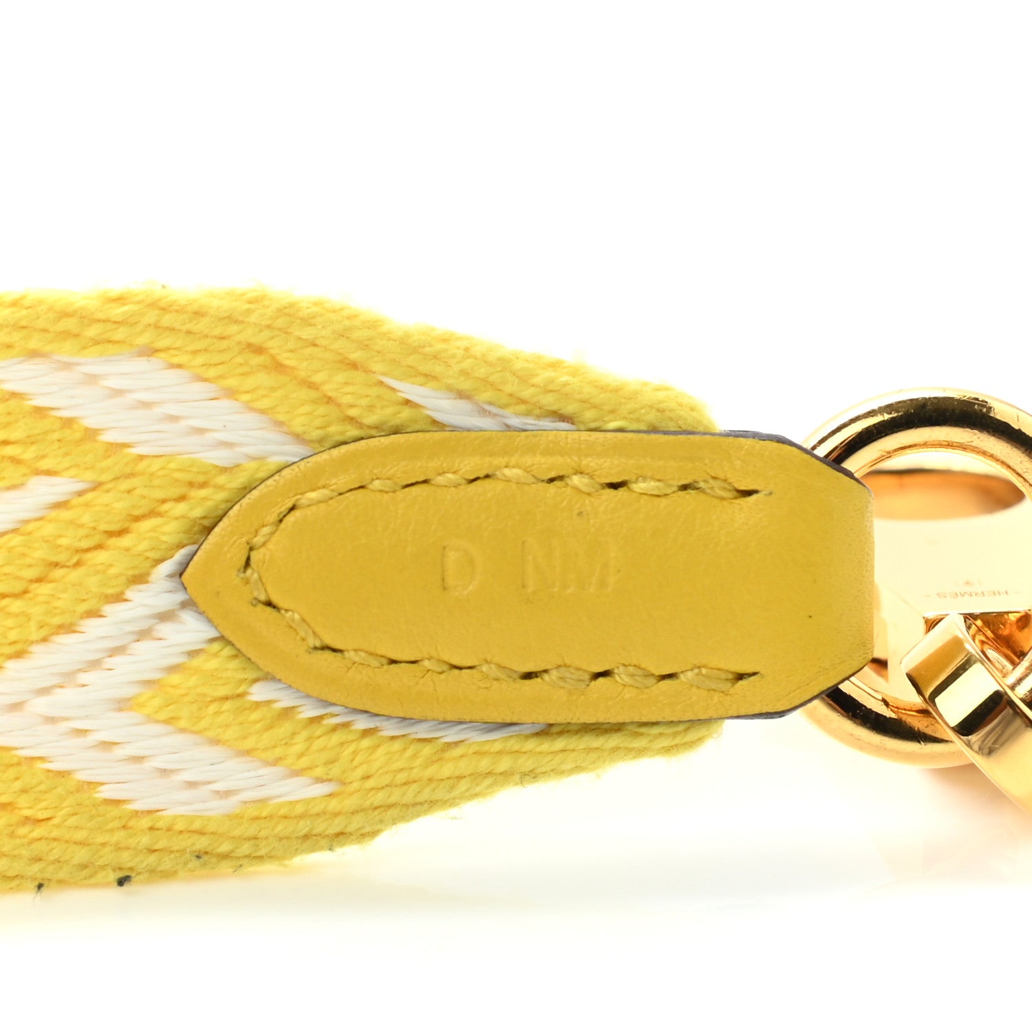 Hermes Toile Swift 25mm Sangle ZigZag Shoulder Strap Jaune de Naples White 5 of 7