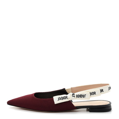 Christian Dior Technical Canvas Ribbon J Adior Sling-Back Ballet Flats 38.5 Rouge Black 1 of 11