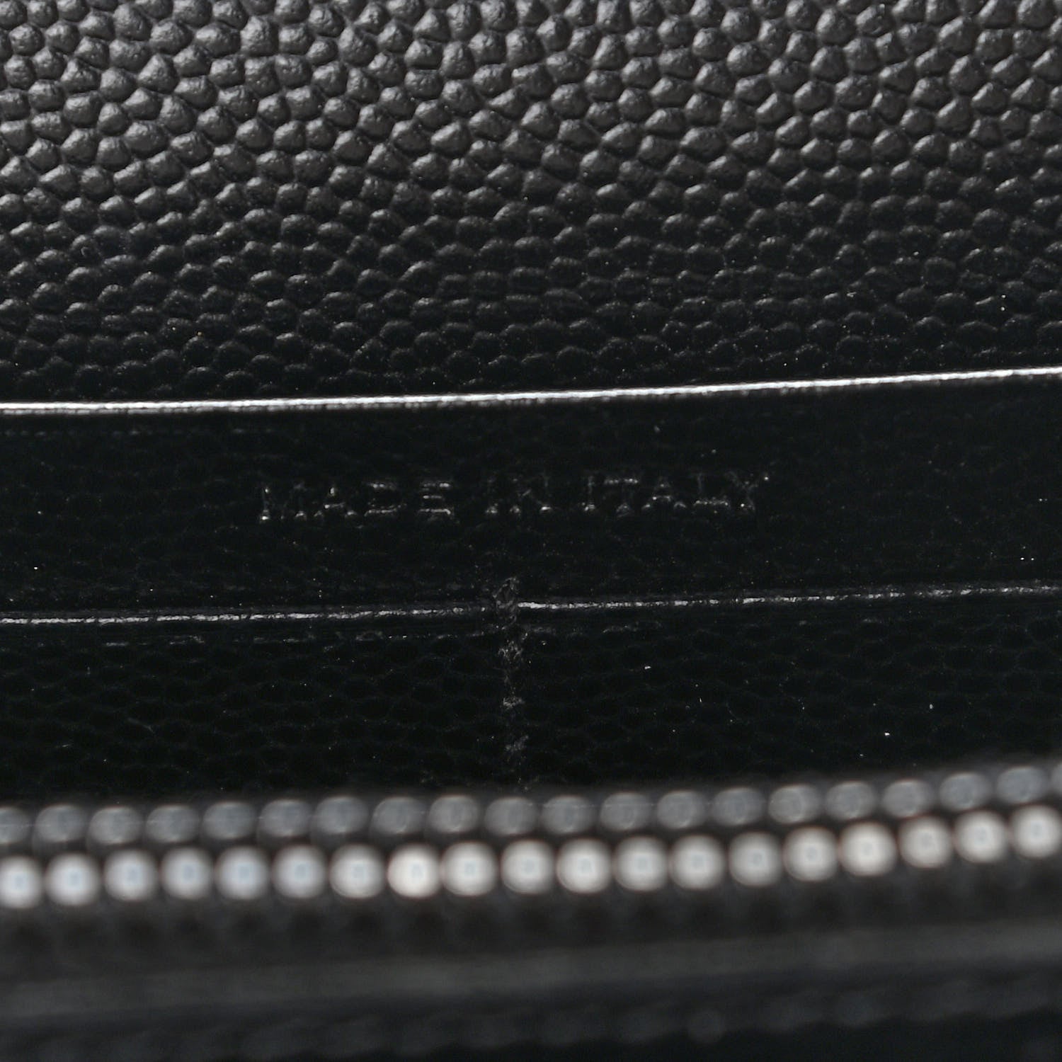 Saint Laurent Grain De Poudre Matelasse Chevron Monogram Chain Wallet Black 6 of 16