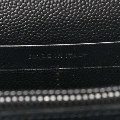 Saint Laurent Grain De Poudre Matelasse Chevron Monogram Chain Wallet Black 6 of 16