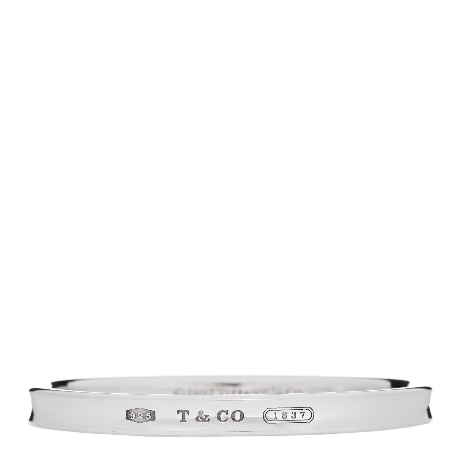 Tiffany Sterling Silver Narrow 1837 Bangle Bracelet 1 of 3