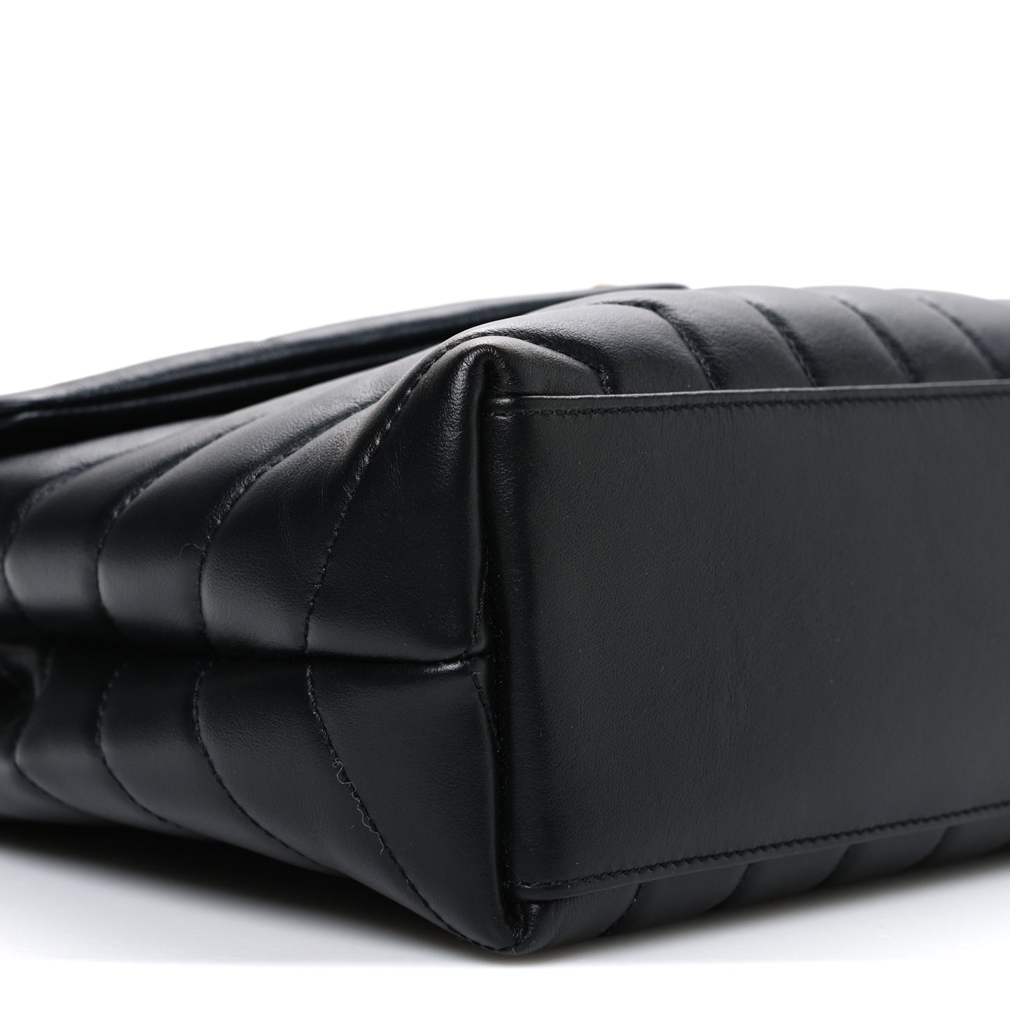 Calfskin Y Quilted Monogram Small Loulou Chain Satchel Black