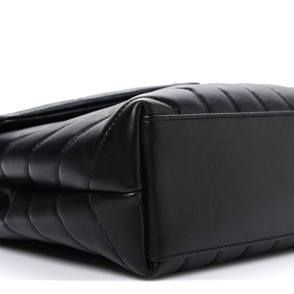Saint Laurent Calfskin Y Quilted Monogram Small Loulou Chain Satchel Black 9 of 10