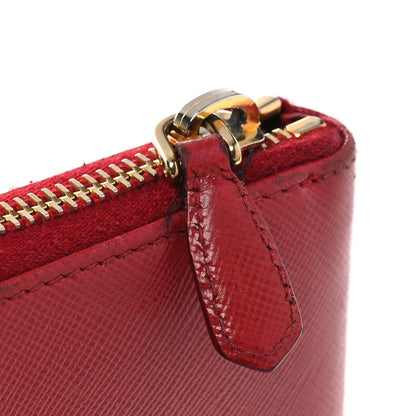 Prada Saffiano Metal Zip Around Wallet Fuoco 13 of 14