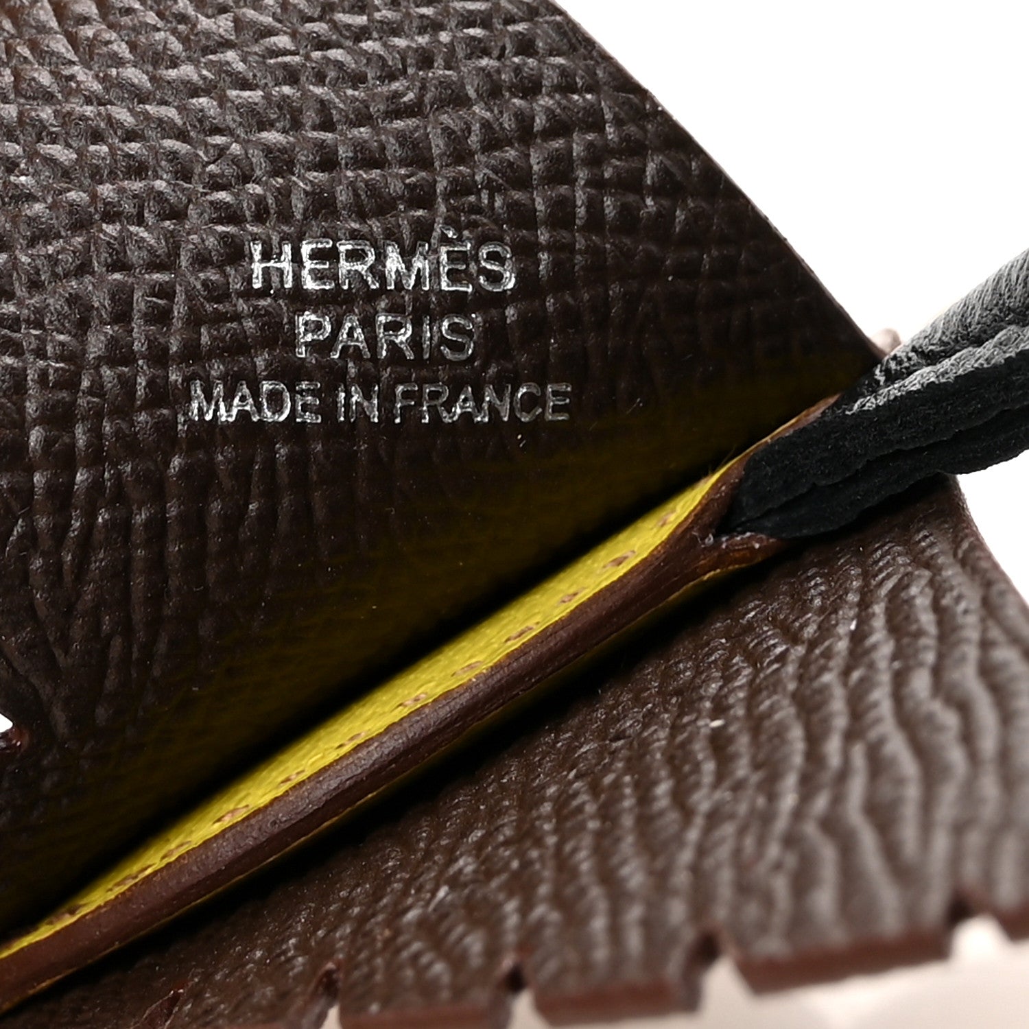 Hermes Epsom Swift Chevre Mysore Birdy Bag Charm Jaune Ambre Black Biscuit 3 of 4