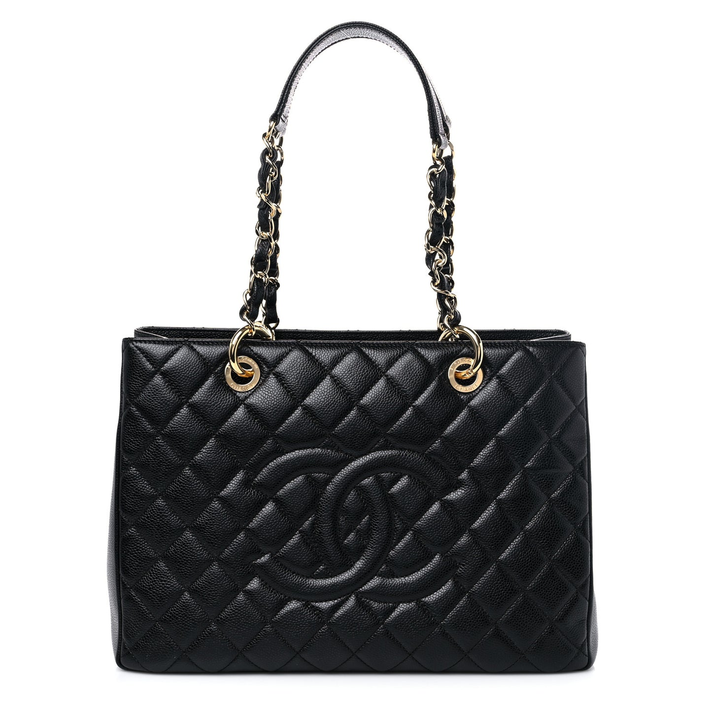 Caviar Quilted Grand Shopping Tote GST Black