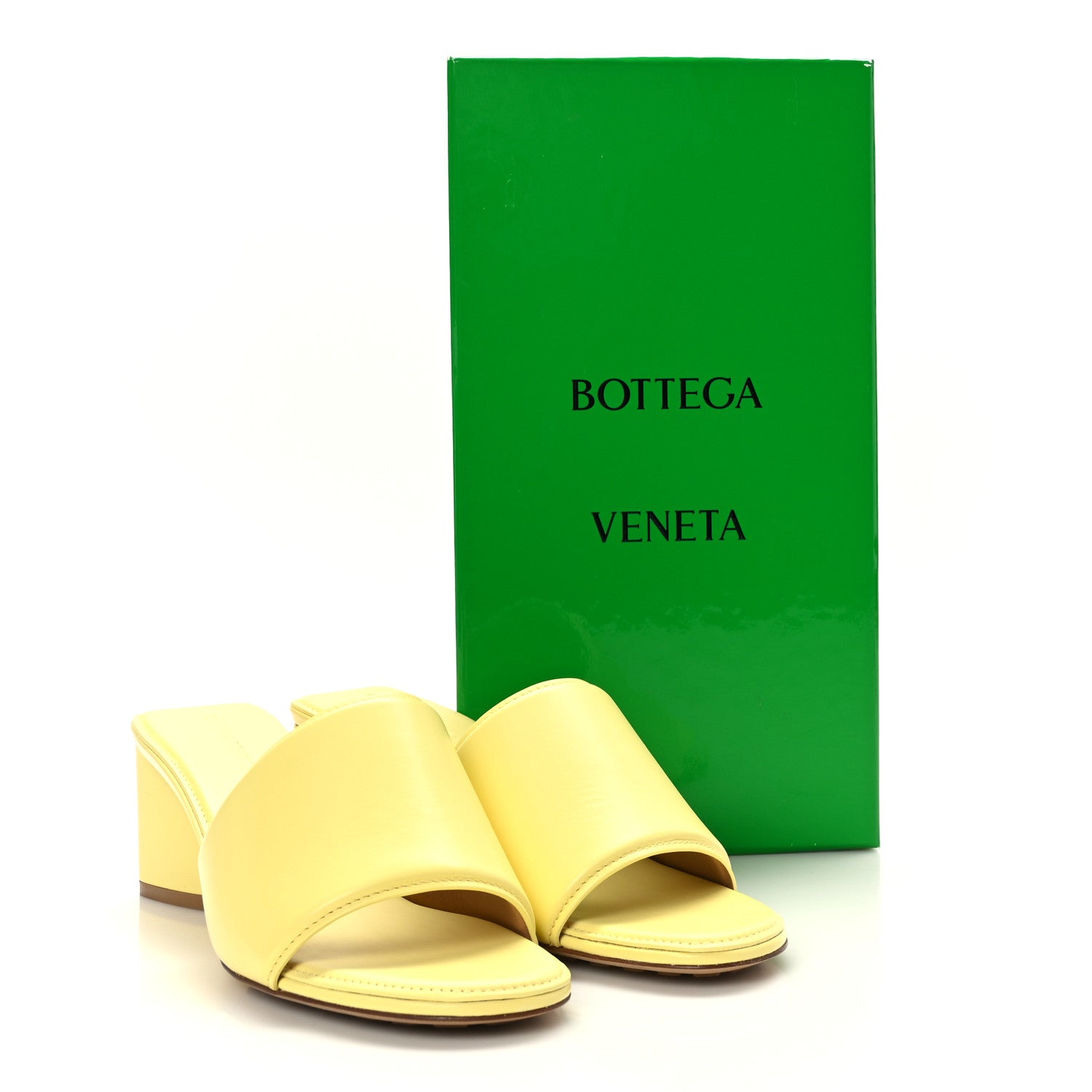 Bottega Veneta Vienna Calfskin The Band Mule Sandals 39 Lemonade