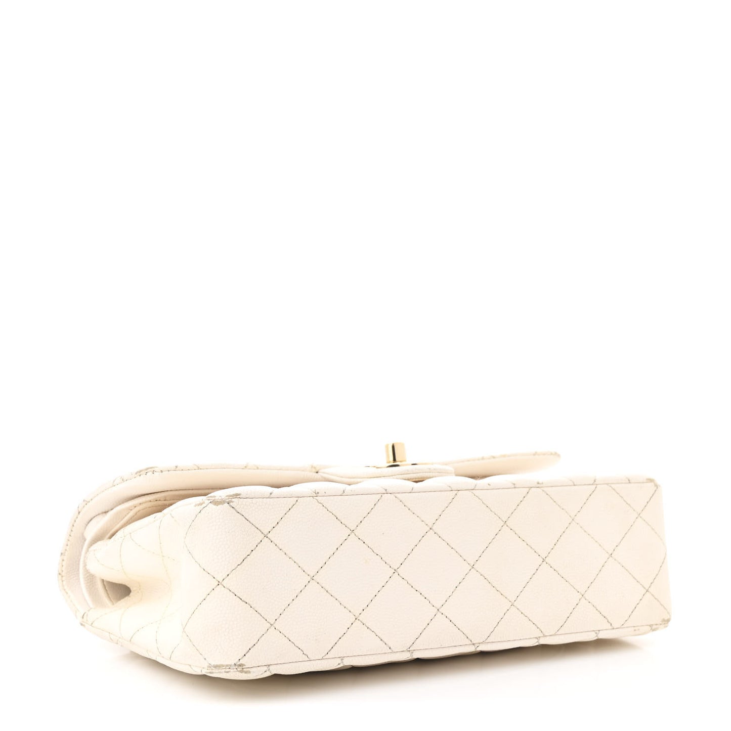 Caviar Quilted Small Double Flap White