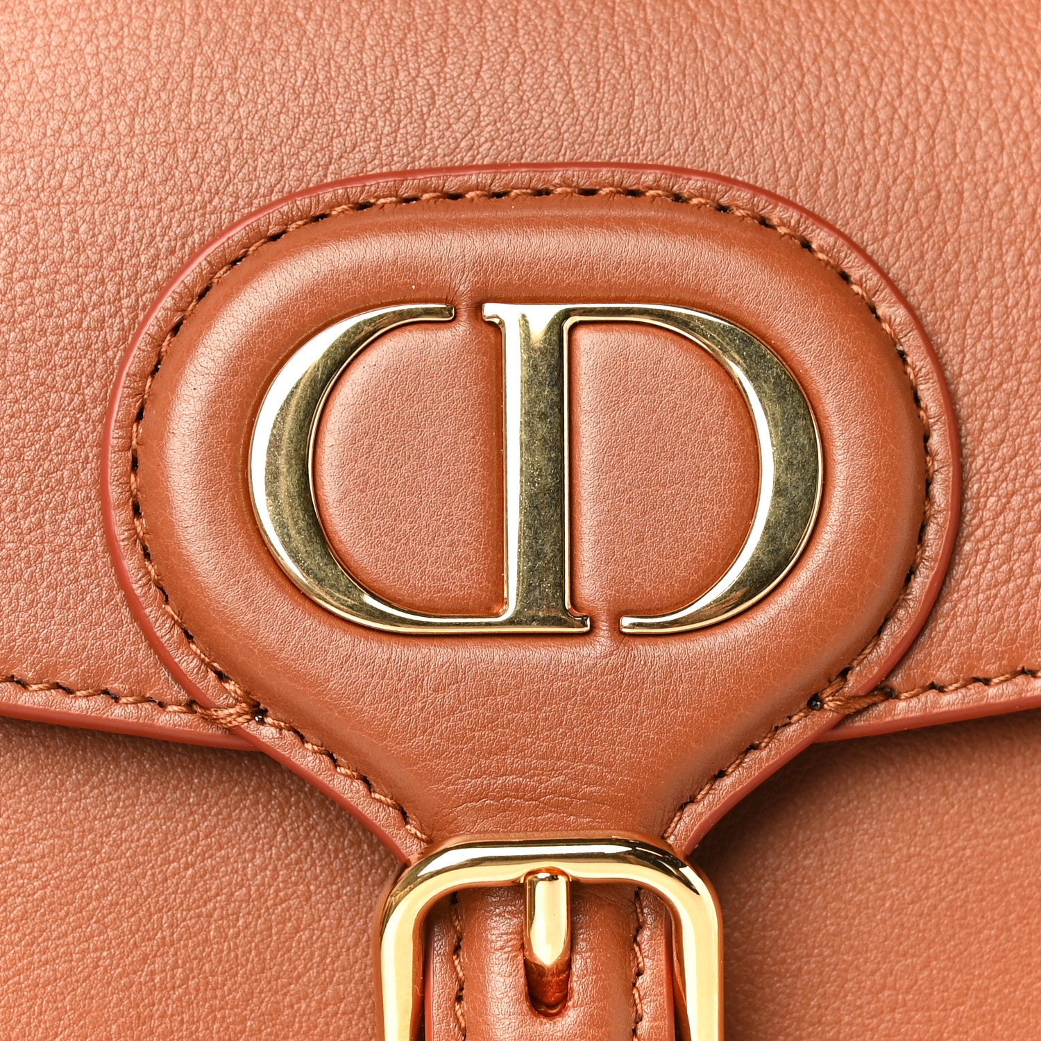Christian Dior Grained Calfskin Medium Whipstitched Bobby Bag Dark Tan 23 of 25