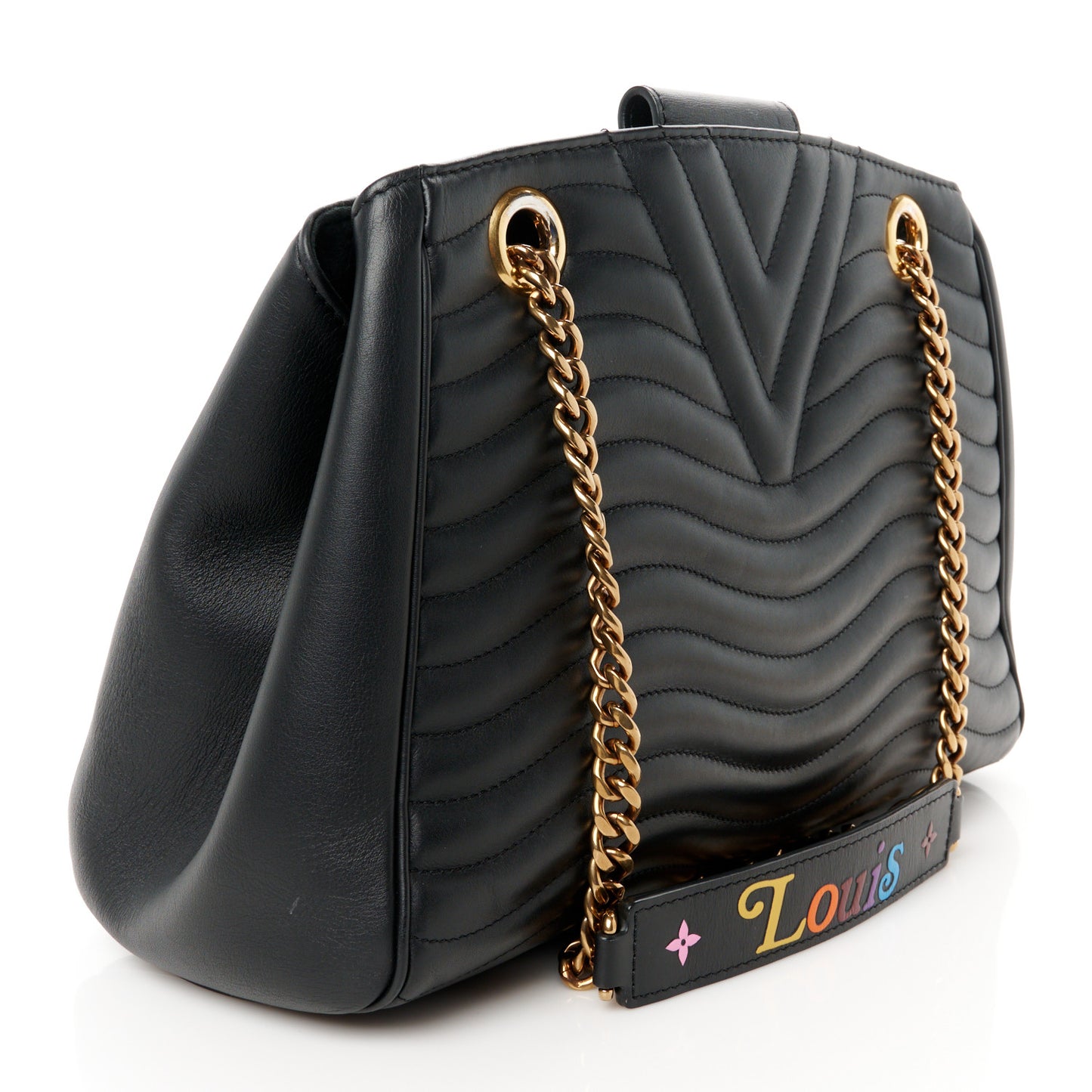 Calfskin New Wave Chain Tote Black