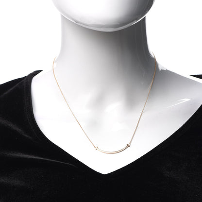 Tiffany 18K Rose Gold Small T Smile Pendant Necklace 2 of 6