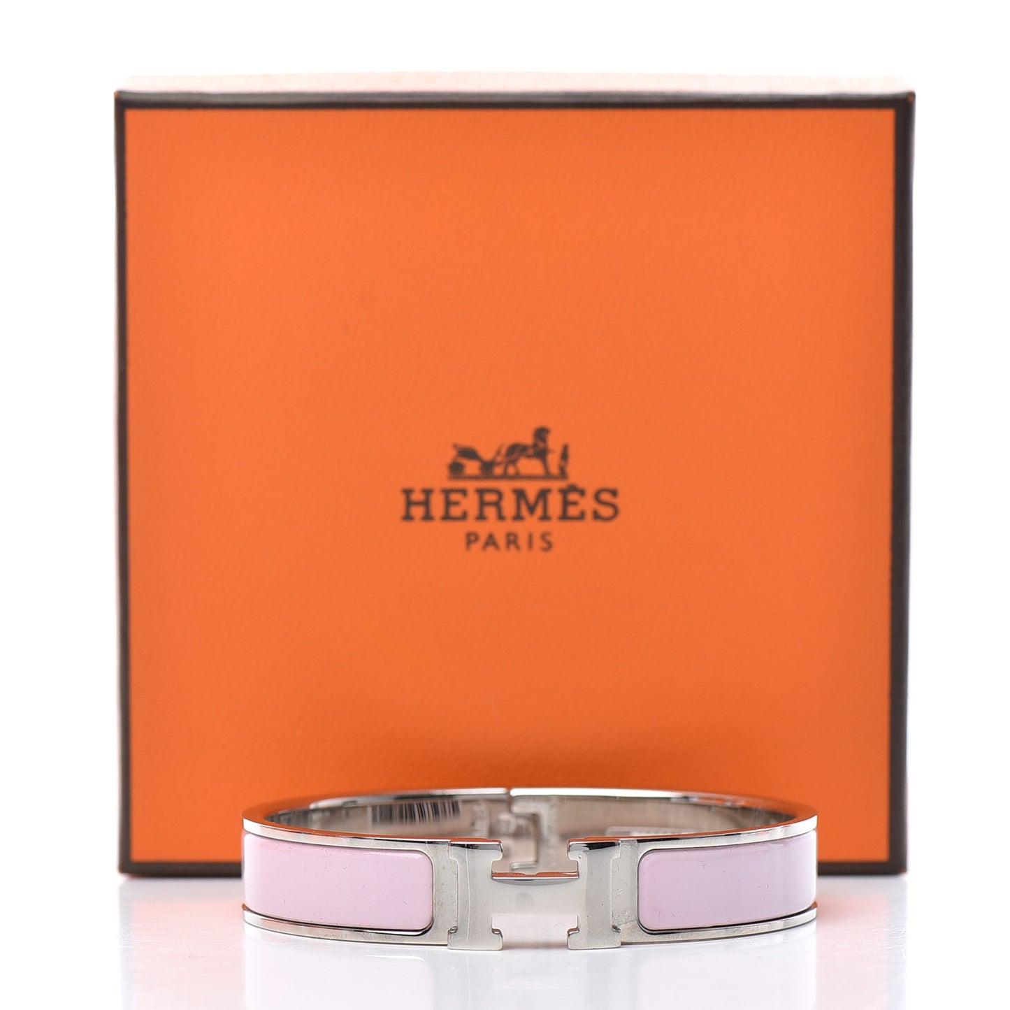 Enamel Narrow Clic Clac H Bracelet GM Rose Candeur