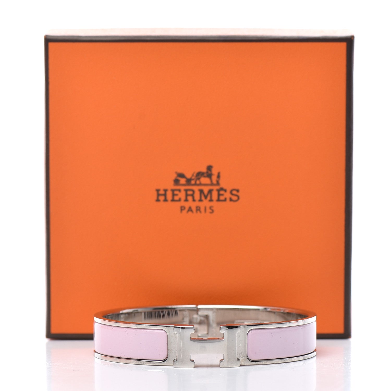 Hermes Enamel Narrow Clic Clac H Bracelet GM Rose Candeur 5 of 5
