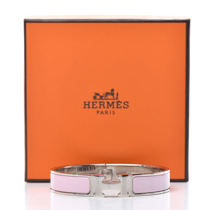 Hermes Enamel Narrow Clic Clac H Bracelet GM Rose Candeur 5 of 5