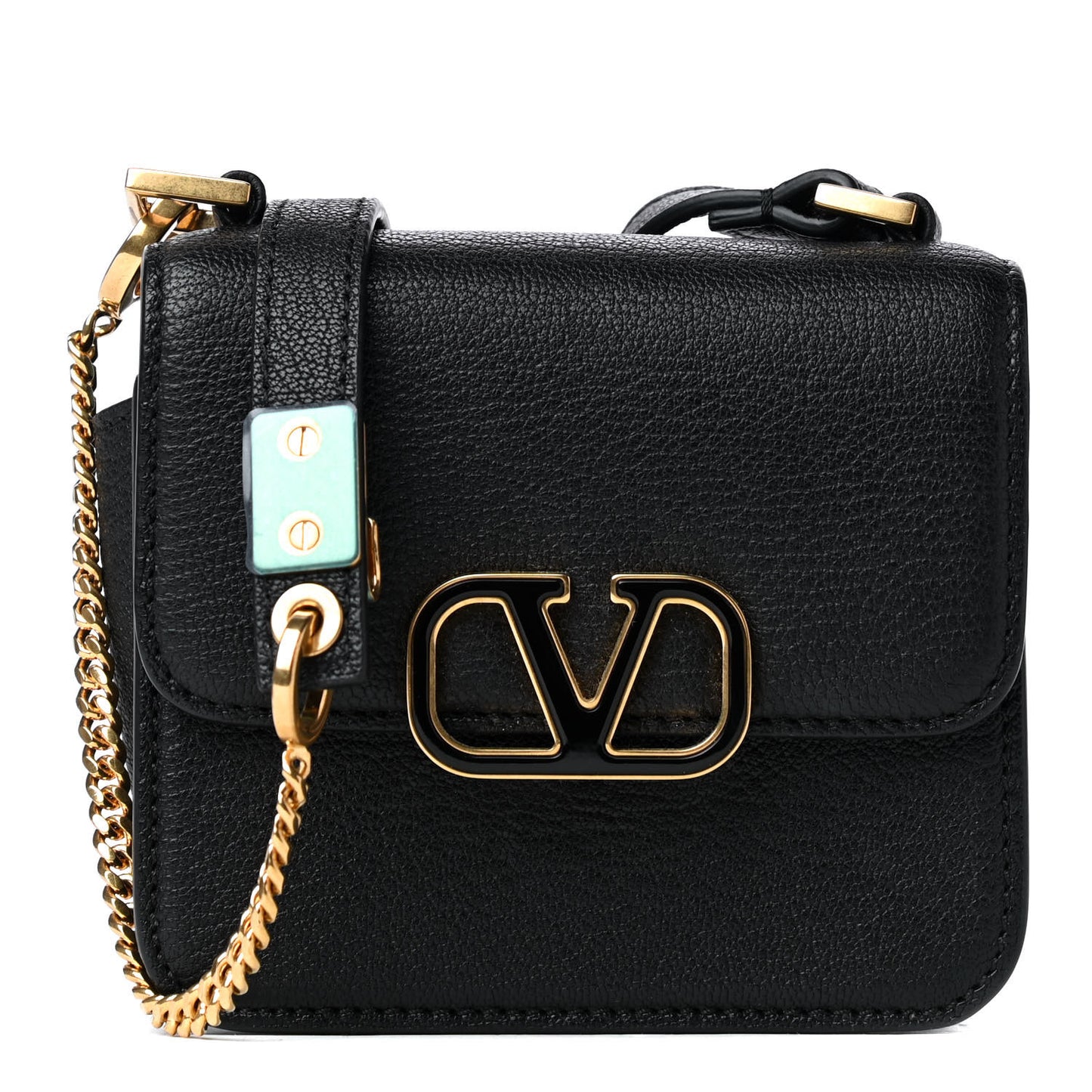 Pebbled Calfskin Micro VSling Shoulder Bag Black