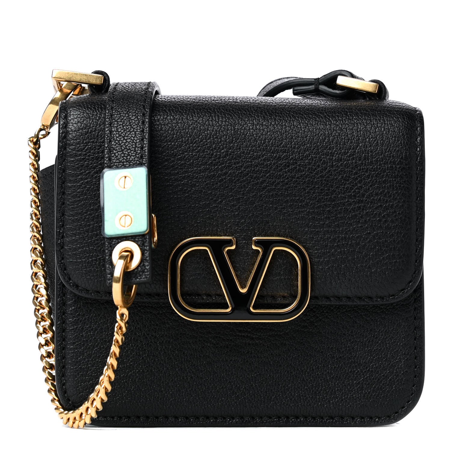Valentino Garavani Pebbled Calfskin Micro VSling Shoulder Bag Black 1 of 6