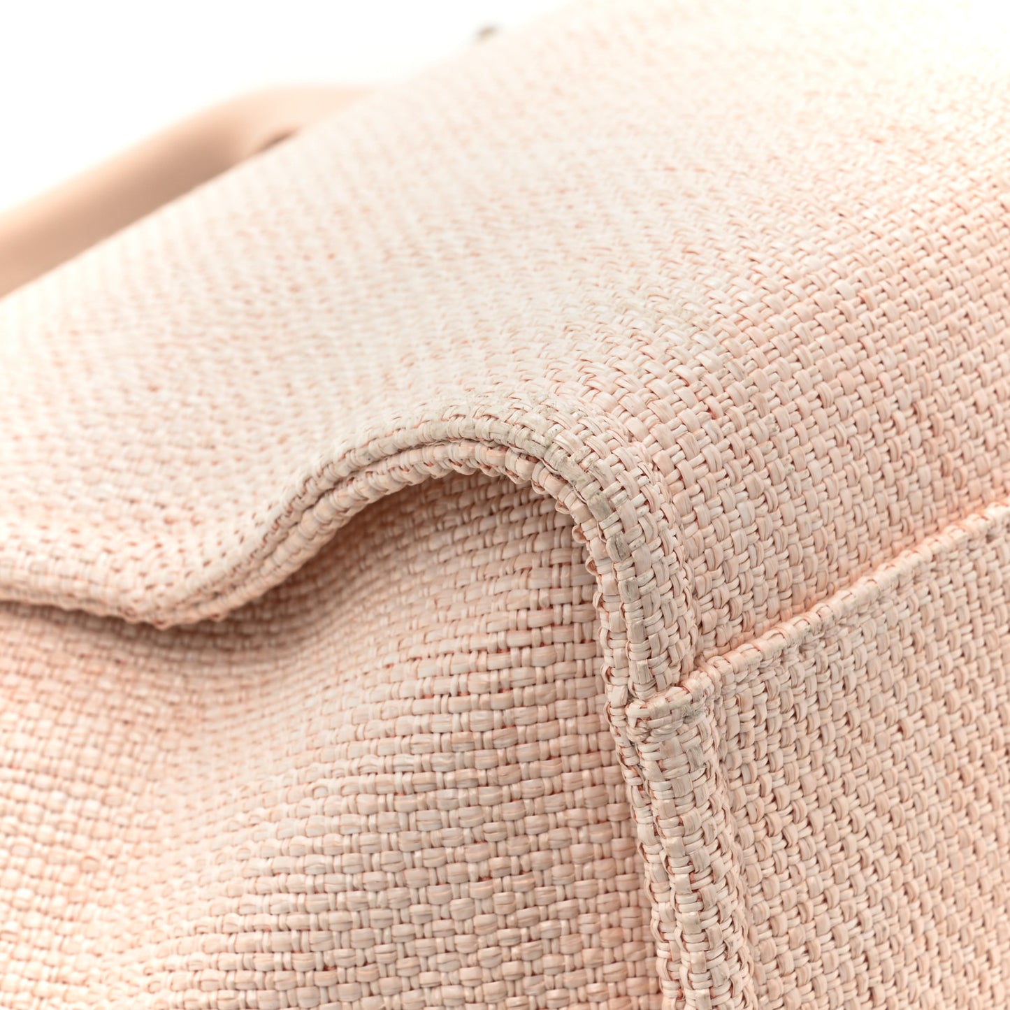 Woven Straw Raffia Medium Deauville Tote Rose Pink