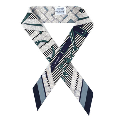 Hermes Silk Twilly Mors a Jouets Chemise Marine White 1 of 3