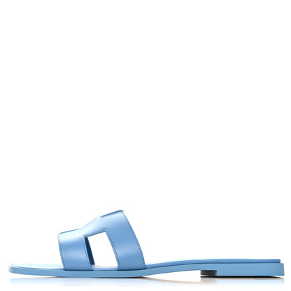 Hermes Box Calfskin Oran Sandals 42 Bleu Cameo 1 of 9