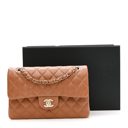 Chanel Lambskin Quilted Small Double Flap Brown 11 of 11