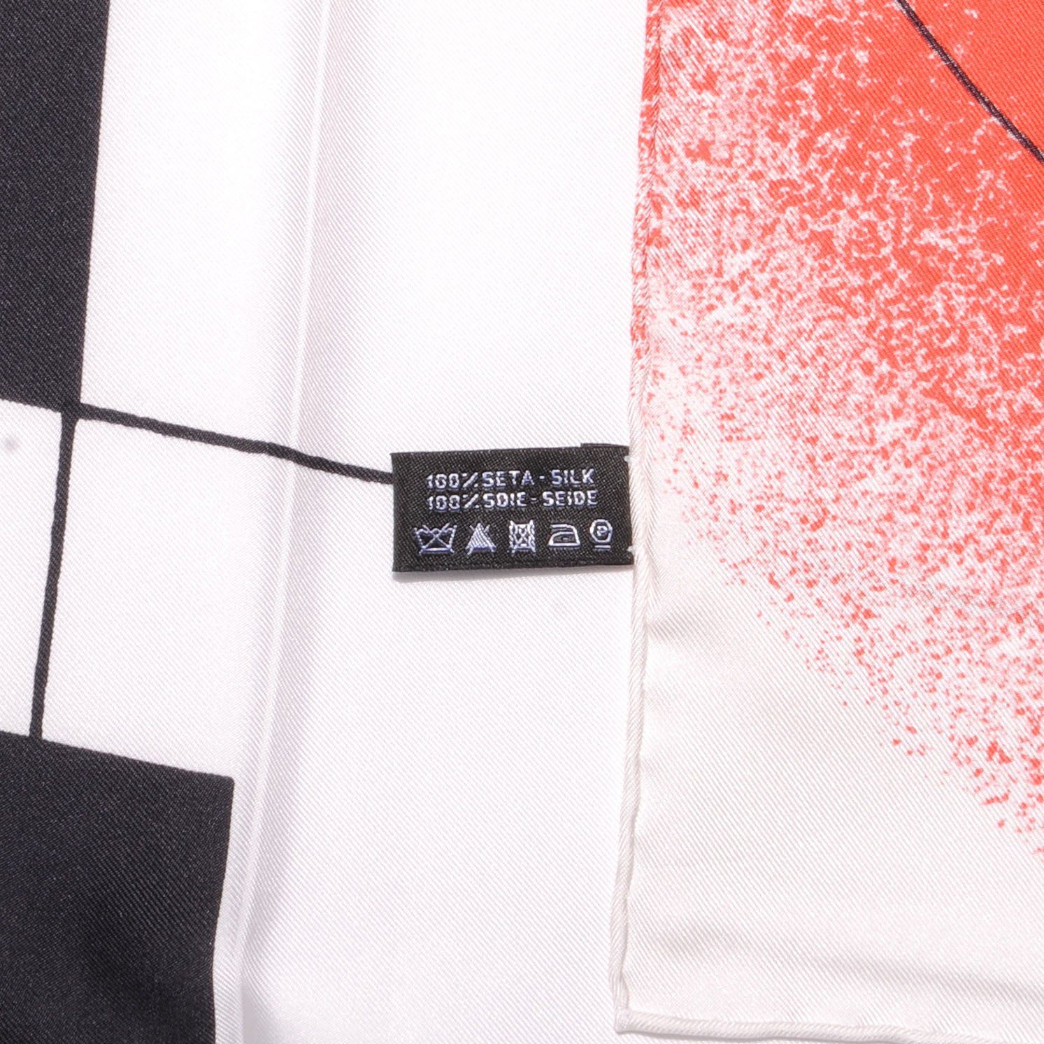 Chanel Silk CC Geometric Square Scarf White Red Black 5 of 5