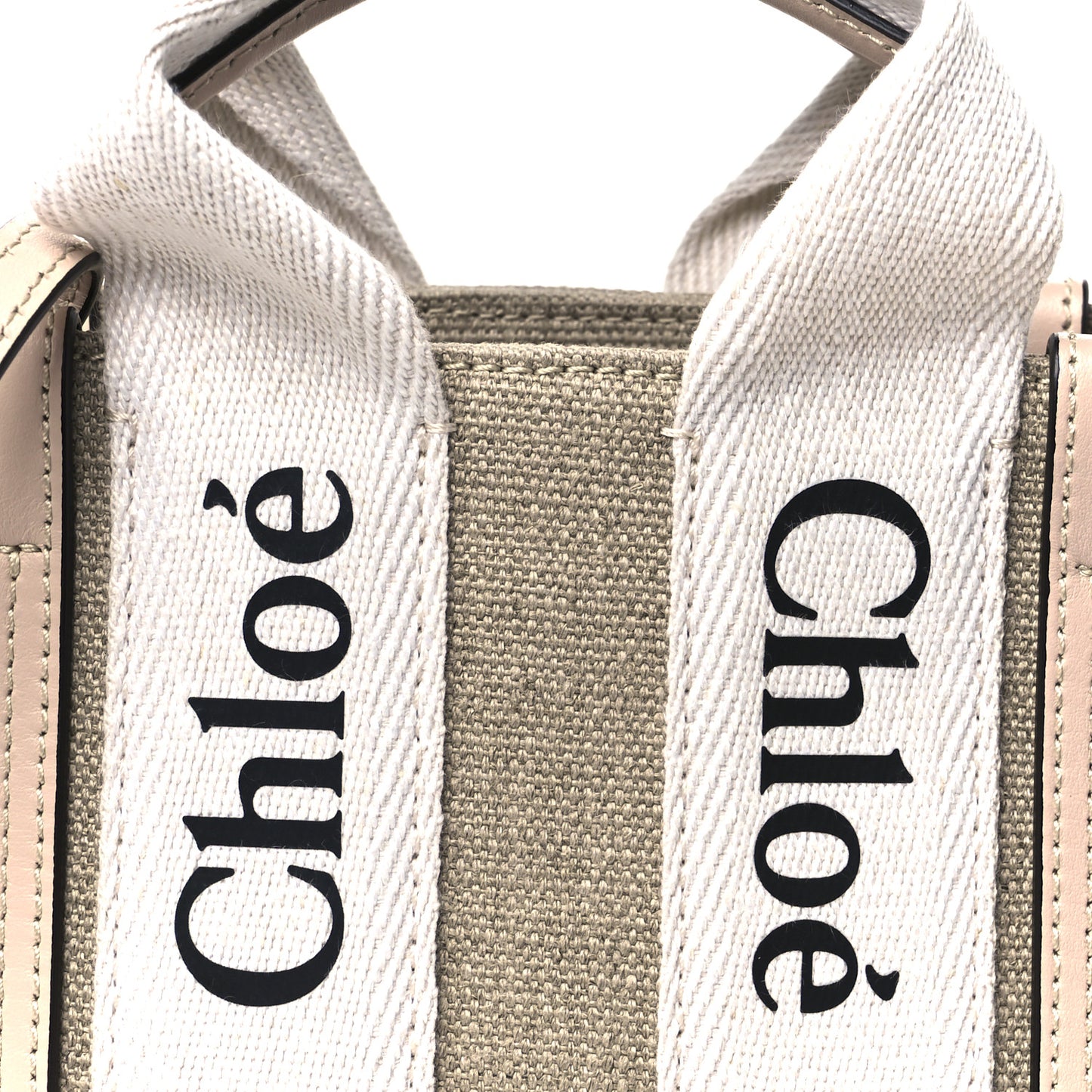 Linen Calfskin Mini Woody Ribbon Tote Cement Pink