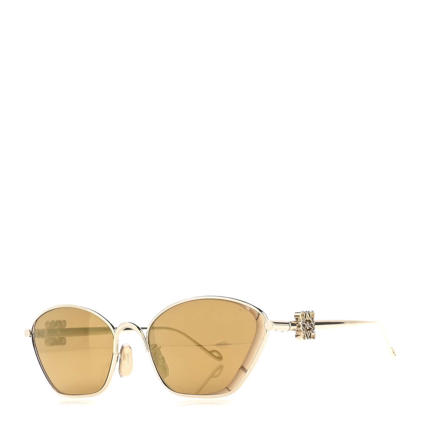 Metal Cat Eye Sunglasses LW40115U Gold Green