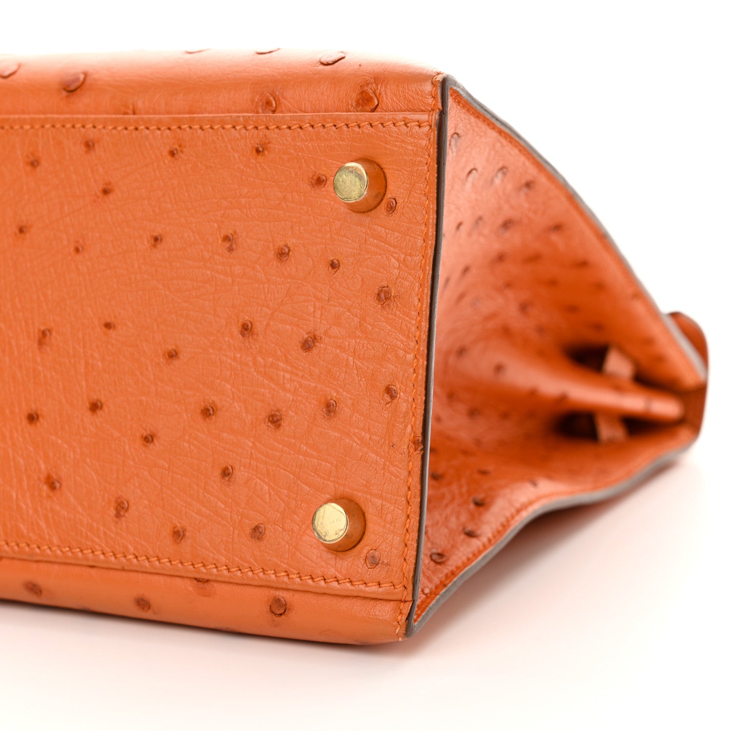 Hermes Ostrich Kelly Sellier 32 Orange 10 of 13