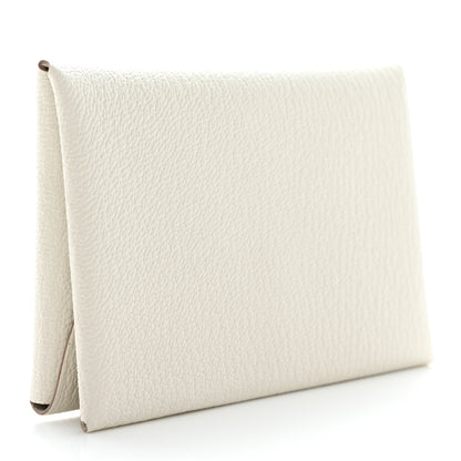 Hermes Chevre Mysore Calvi Duo Card Case Mushroom 3 of 9