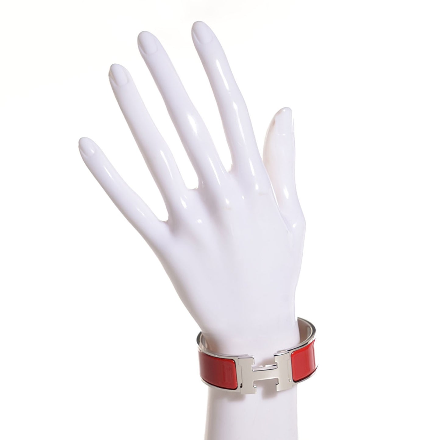 Enamel Wide Clic Clac H Bracelet PM Rouge Vif