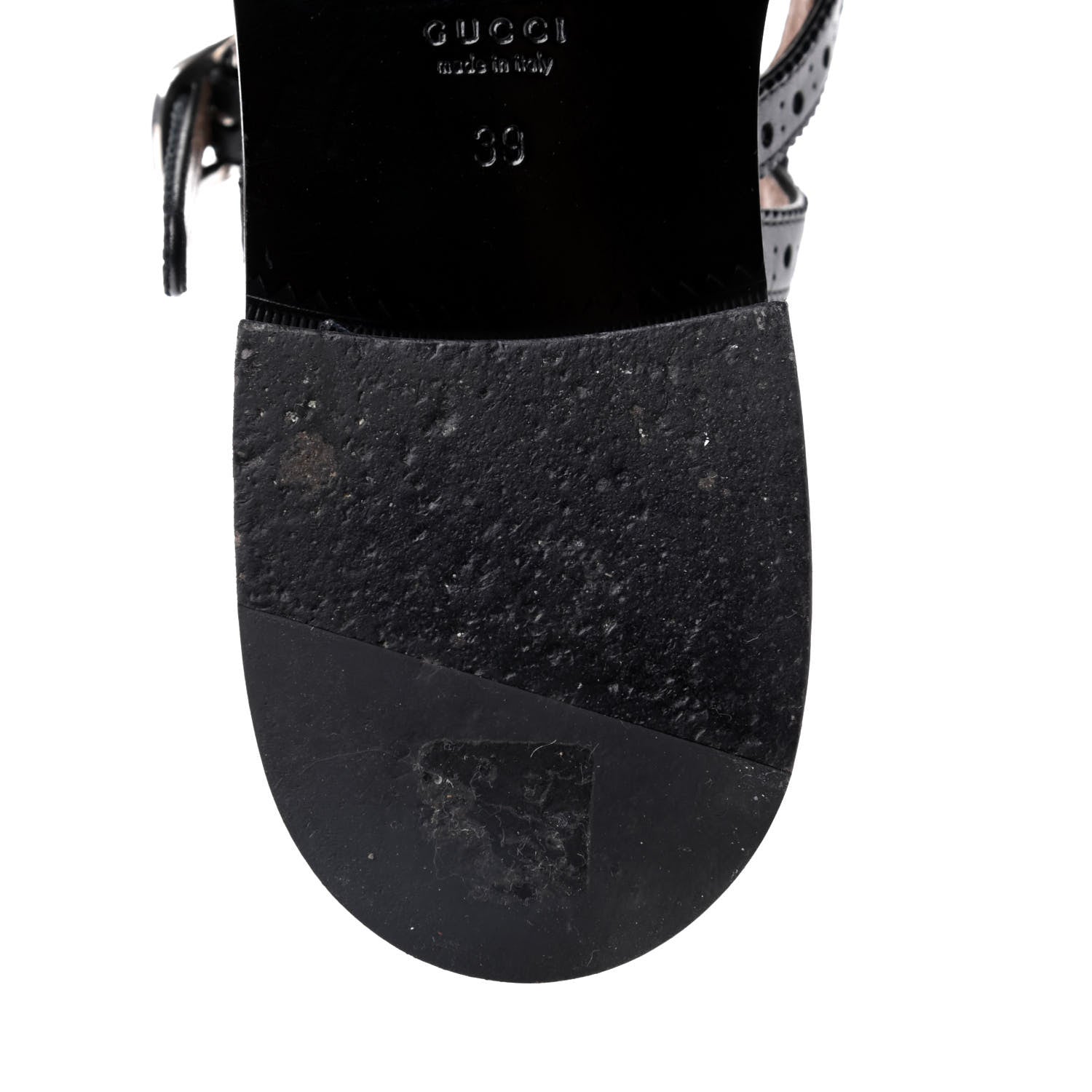 Gucci Calfskin Bee Embroidered Womens Queercore Brogue Wingtip Monk Strap Loafers 39 Black 12 of 13