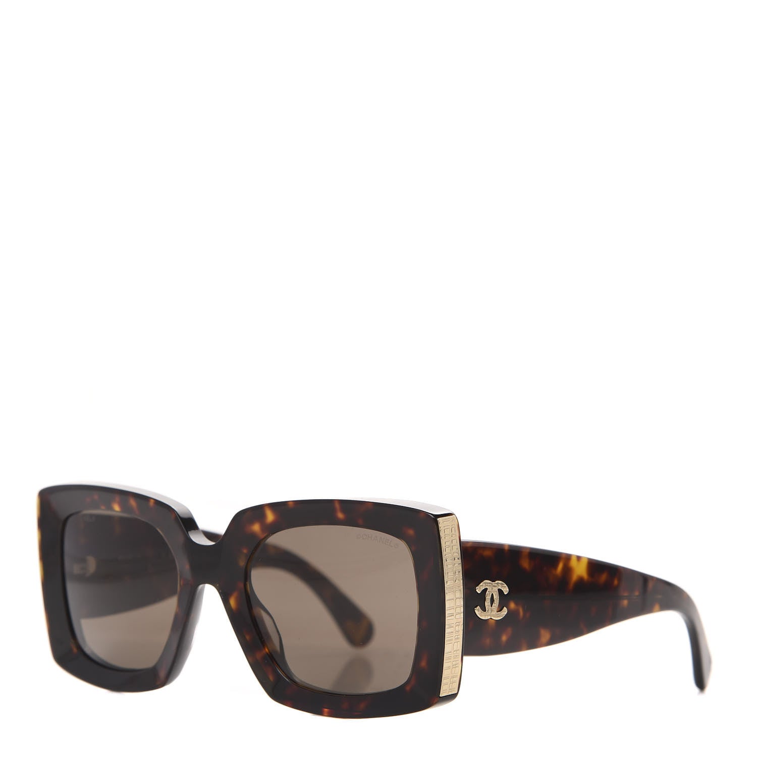 Chanel Acetate Rectangle Sunglasses 5435 Tortoise 1 of 6