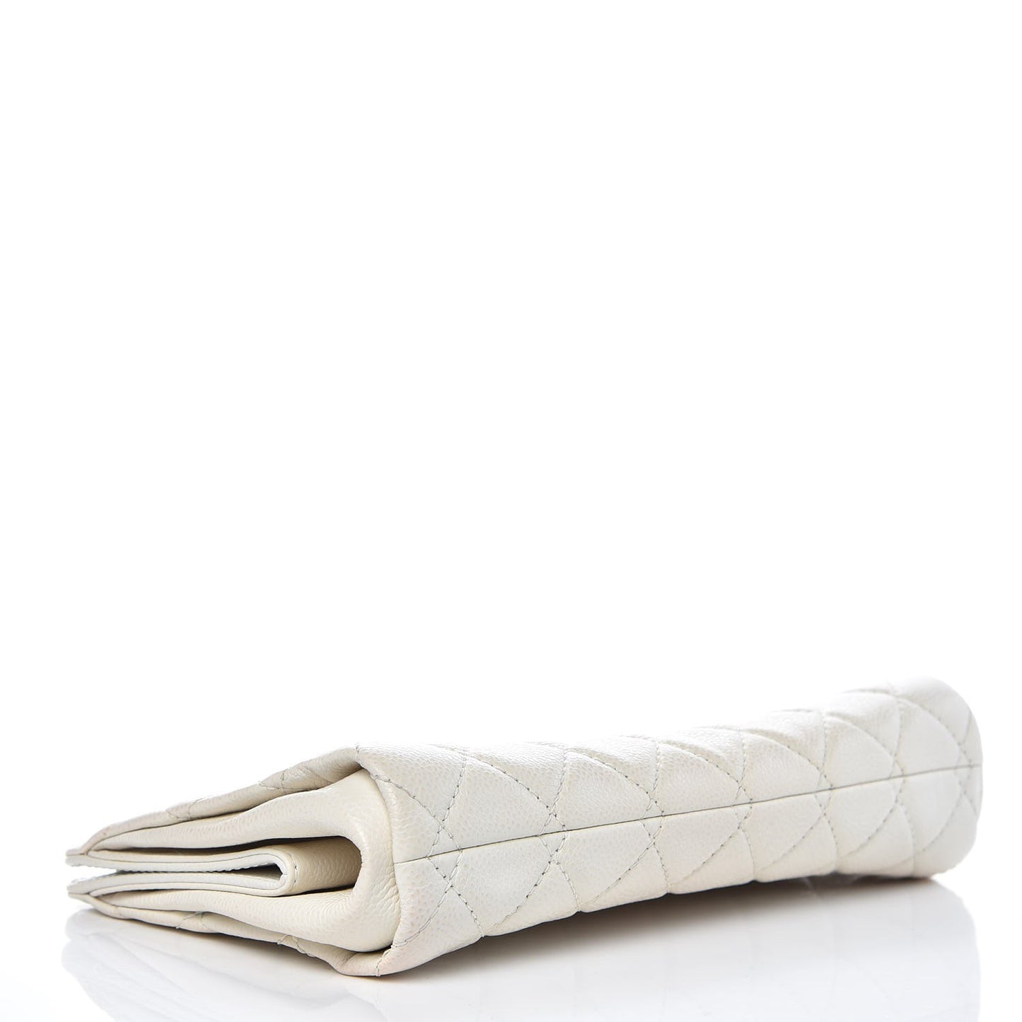 Caviar Quilted CC Large Clutch Ivory