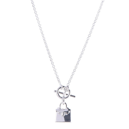 Hermes Sterling Silver Kelly Charm Pendant Necklace 1 of 6