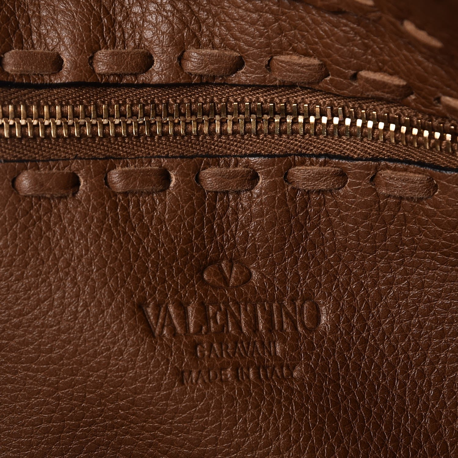 Valentino Garavani Grained Calfskin C-Rockee Fringe Tote Light Cuir 6 of 7